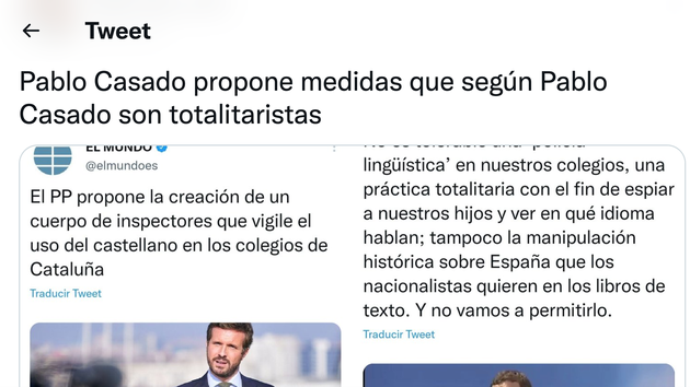 Tuit sobre Pablo Casado.