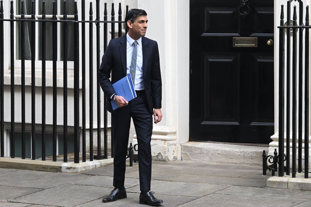 Rishi Sunak leaves 11 Downing Street for the House of Commons to deliver his Spring Statement