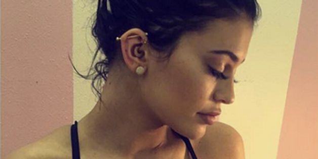 Kylie Jenner Wears A Bra To Get Her Ear Pierced