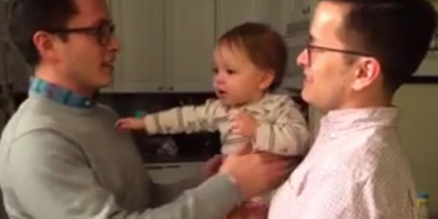 Adorable Baby Flips Out While Meeting His Dad's Identical Twin