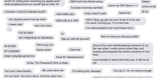 Husband Compiles Wife's Oddball Texts Into One Hilarious Collage
