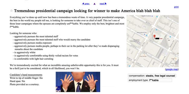 The Craigslist Ad Trump Should Post To Find A New Campaign Manager