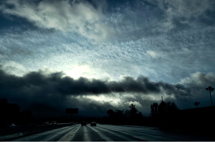 More Rain, Snow In California From Ninth In Series Of Storms read full article at worldnews365.me 6 A glimmer of blue sky is seen as fast moving storm clouds pass over the Hollywood Freeway on Jan. 16, 2023 in Los Angeles.