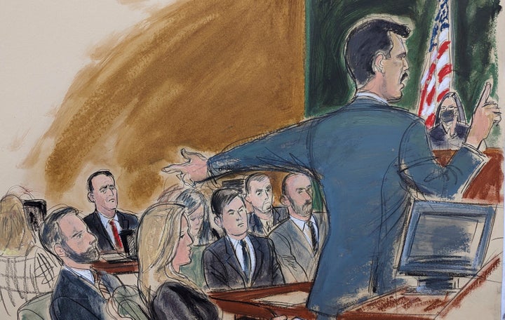 Ex-Fox Executives Go On Trial In Soccer TV Rights Bribery Case read full article at worldnews365.me 5 Assistant US Attorney Victor Zapana gives his opening statement while pointing to Hernan Lopez far left in red tie, in Brooklyn federal court, Tuesday, Jan. 17, 2023, in New York. (Elizabeth Williams via AP)