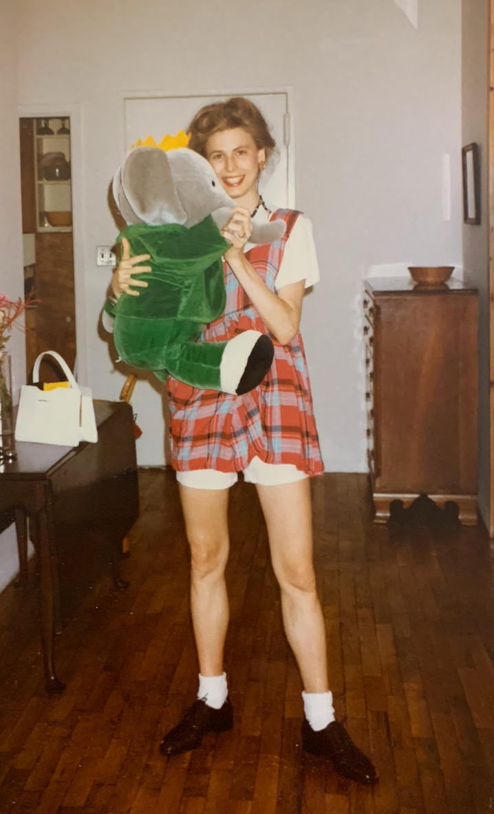 "This is how I went to meetings," the author writes of this photo from 1991.