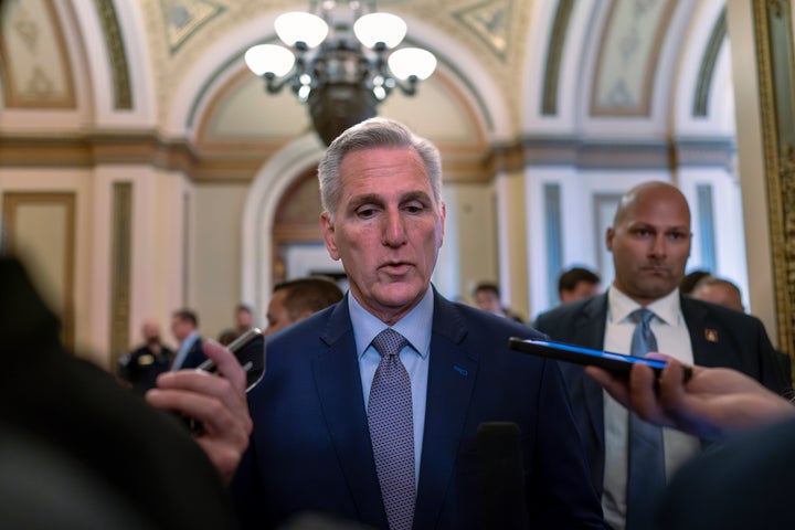 Speaker of the House Kevin McCarthy, R-Calif., leaves the chamber at the Capitol in Washington, Sept. 19, 2023. (AP Photo/J. Scott Applewhite, File)