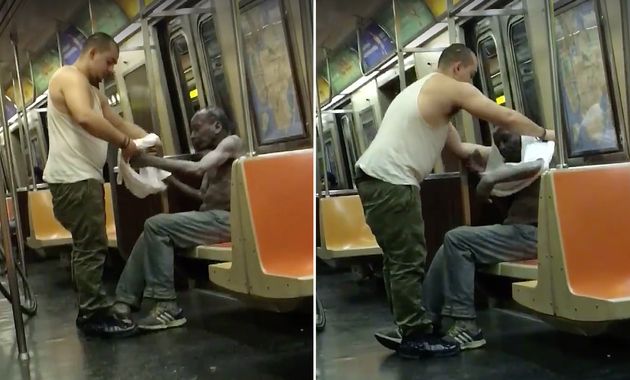 Man Gives The Shirt Off His Back To Shivering Stranger On NYC Subway 569347221700004200567254