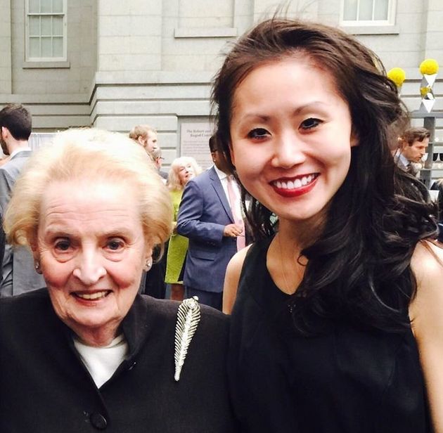 <span class='image-component__caption' itemprop="caption">Li with former Secretary of State Madeleine Albright</span>