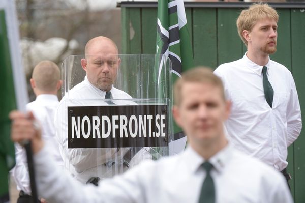 Neo Nazis Receive Fist Of Defiance From Anti Racism Protester Tess Asplund Huffington Post