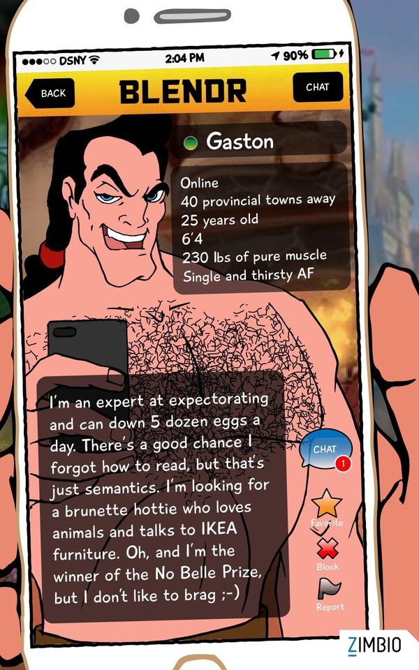This Is What It Would Look Like If Disney Characters Used Dating Apps 5939ed7d1d00002900cc1fe3