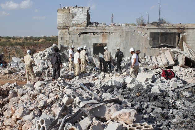 <span class='image-component__caption' itemprop="caption">Wreckage of buildings are seen at the site of the alleged Russian airstrikes targeting the Jabal al-Zawiya town of Idlib, Syria on October 03, 2015. (Stringer/Anadolu Agency/Getty Images)</span>