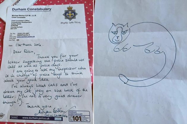 Adorable Girl Asks Cops To Get Police Cats As Companions To Police Dogs 56fea660150000ad000b3d49