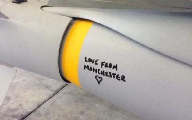 RAF Bomb Heading For Islamic State Target Pictured With ‘Love From Manchester’ Message Scrawled On 5927e0c9150000210015b860