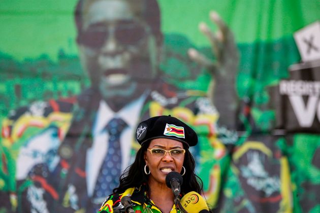 Grace Mugabe delivering a speech during the Zanu PF youth interface rally in November 