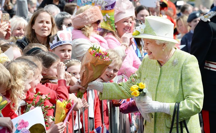 Queen Elizabeth Greets Thousands Of Well Wishers On Her 90th Birthday