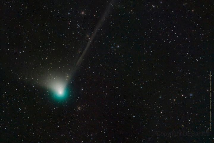 The comet last visited in the course of Neanderthal times, consistent with NASA.