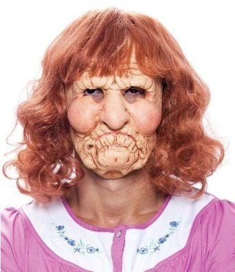 image gallery: old woman face mask