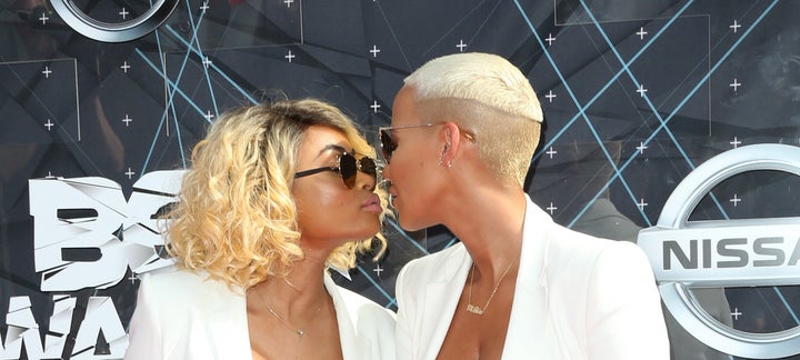 LOS ANGELES, CA - JUNE 28: Modelsl Amber Rose (R) and Blac Chyna attend the 2015 BET Awards at the Microsoft Theater on June 28, 2015 in Los Angeles, California. (Photo by Frederick M. Brown/Getty Images for BET)