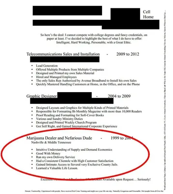 some college on resume no degree