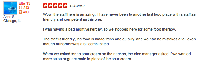 2012 Taco Bell Reviews