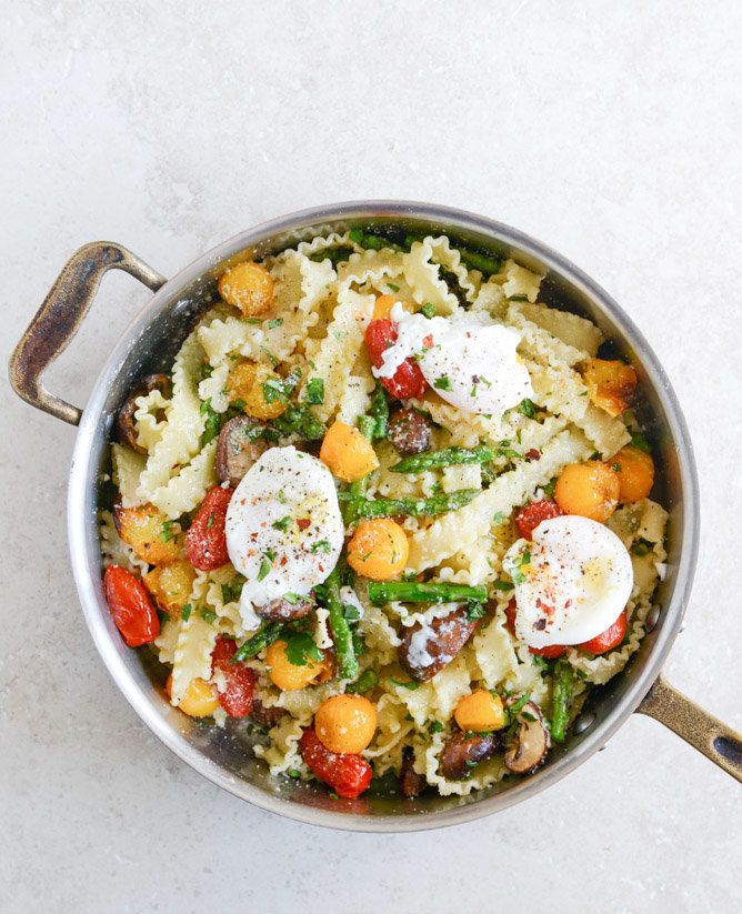 Spring Pasta With Blistered Tomatoes And Eggs