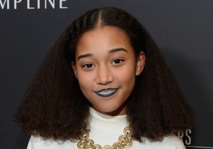 BEVERLY HILLS, CA - FEBRUARY 22: Actress Amandla Stenberg attends the 16th Costume Designers Guild Awards with presenting sponsor Lacoste at The Beverly Hilton Hotel on February 22, 2014 in Beverly Hills, California. (Photo by Jason Kempin/Getty Images for CDG)