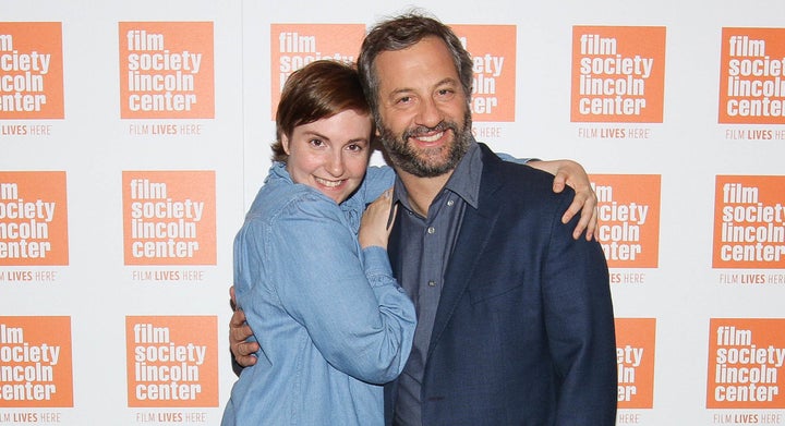 NEW YORK, NY - JULY 13: Lena Dunham (L) and Judd Apatow attend the 2015 Film Society of Lincoln Center Summer Talks with Judd Apatow event at Walter Reade Theatre on July 13, 2015 in New York City. (Photo by Rob Kim/Getty Images)