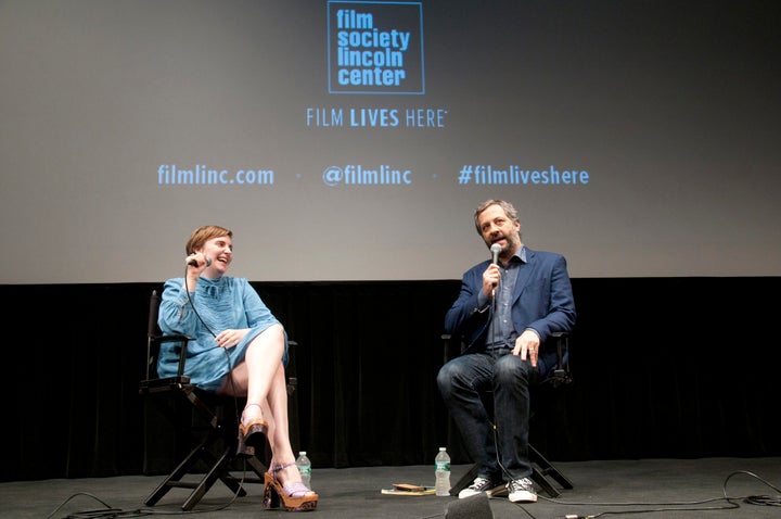 Lena Dunham and Judd Apatow discuss their work at Lincoln Center on July 14, 2015.