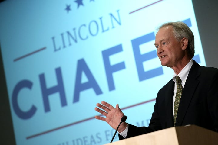 ARLINGTON, VA - JUNE 03: Democratic presidential candidate and former Sen. Lincoln Chafee (D-RI) announces his candidacy for the U.S. presidency at George Mason University June 3, 2015 in Arlington, Virginia. Chafee joins Hillary Clinton, Bernie Sanders and Martin O'Malley in seeking the Democratic nomination. (Photo by Win McNamee/Getty Images)