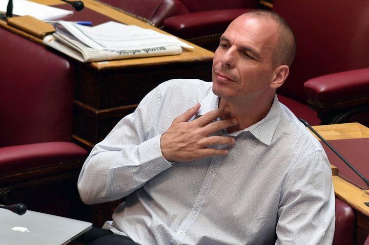 Former Greek finance minister Yianis Varoufakis attends a parliamentary session at the greek parlament in Athens on July 15, 2015. Greece gears up for a crucial parliamentary vote on draconian reforms demanded by eurozone creditors in exchange for a huge new bailout, in what could be Prime Minister Alexis Tsipras's toughest political test yet. AFP PHOTO/ LOUISA GOULIAMAKI (Photo credit should read LOUISA GOULIAMAKI/AFP/Getty Images)