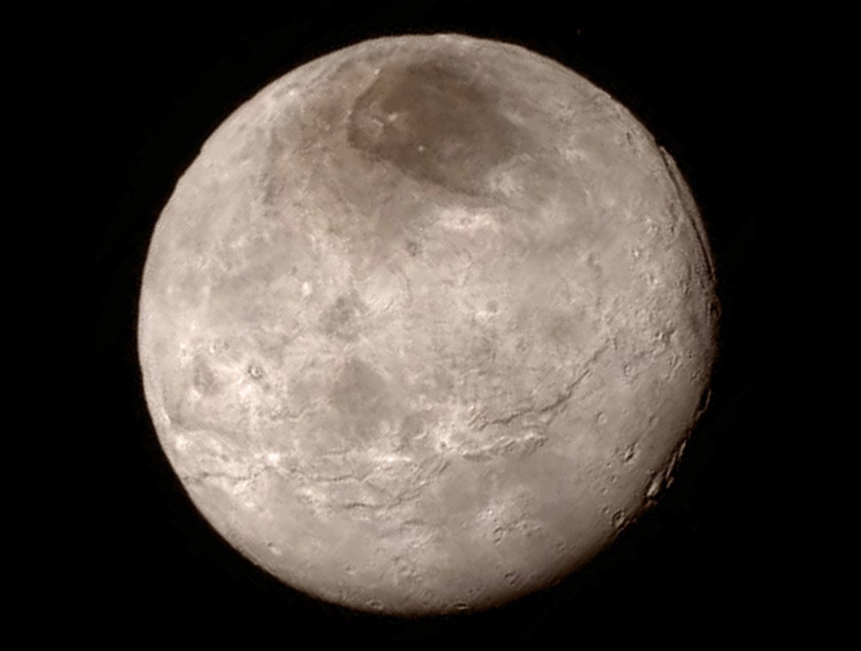 IN SPACE - JULY 13: In this handout provided by the National Aeronautics and Space Administration (NASA), Pluto's largest mo