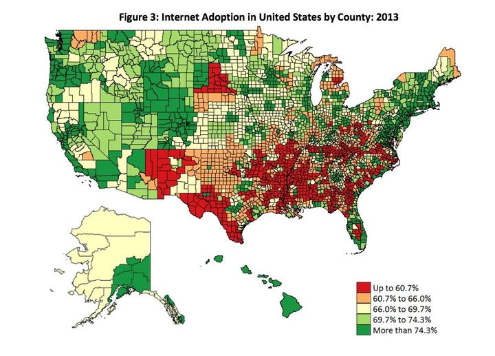 Internet Adoption in United States by County
