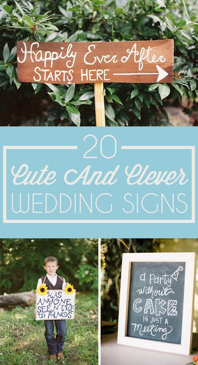 Clever & Punny Wedding Sign Ideas for Every Part of Your Day