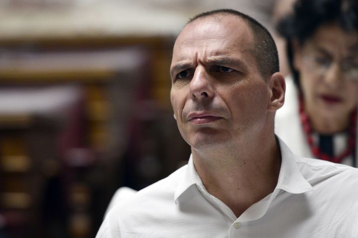 Former Greek Finance Minister Yianis Varoufakis seen here at his party's parliamentary group meeting at the Greek parliament in Athens on July 10. Varoufakis spoke to The Huffington Post in April about what the structure of the eurozone has to do with Greece's debt crisis. 