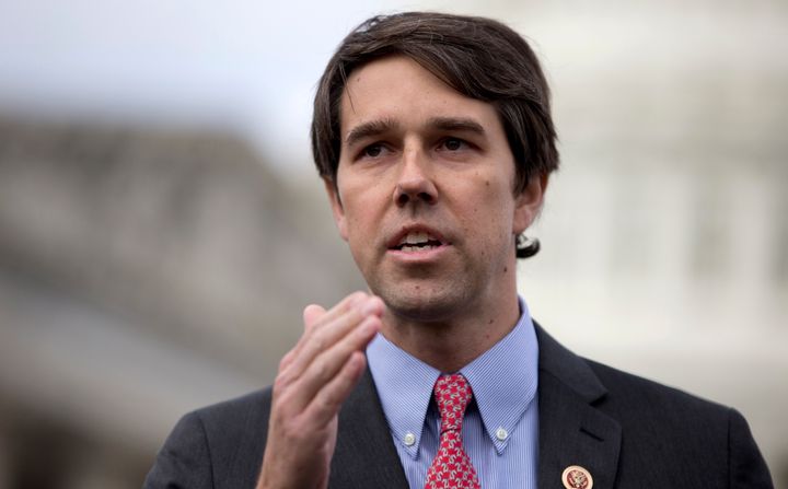 Rep. Beto O'Rourke, D-Texas gestures as he speaks during a news conference on Capitol Hill in Washington, Wednesday, Feb. 27, 2013, to explain what border communities are asking for in the context of immigration reform. (AP Photo/Carolyn Kaster)