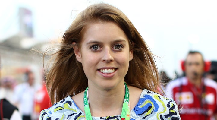 BAHRAIN, BAHRAIN - APRIL 19: Princess Beatrice walks across the grid during the Bahrain Formula One Grand Prix at Bahrain International Circuit on April 19, 2015 in Bahrain, Bahrain. (Photo by Mark Thompson/Getty Images)