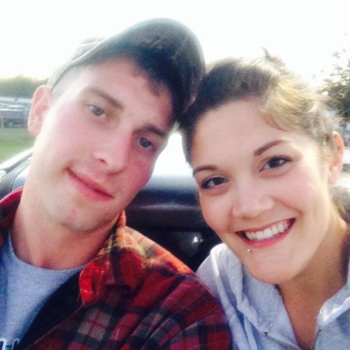 Carson Holmquist, left, with his wife Jasmine in a photo from Facebook.