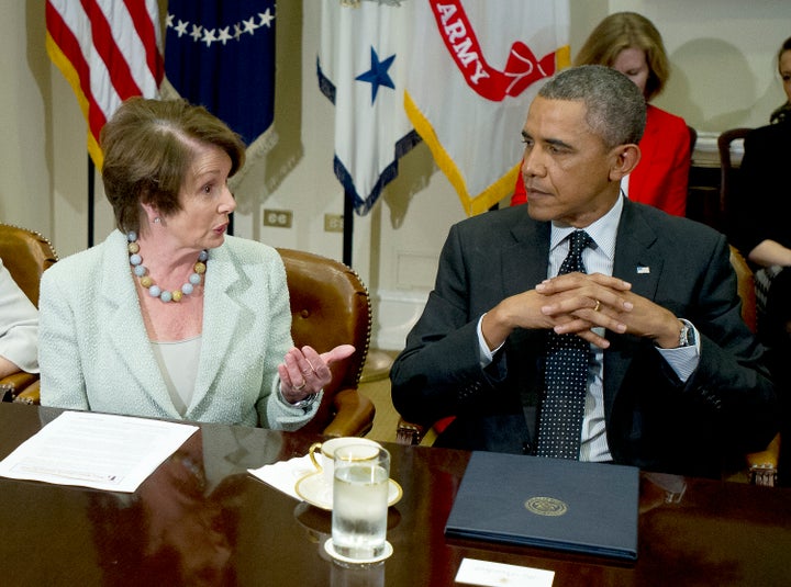 House Minority Leader Nancy Pelosi (D-Calif.), seen here meeting with President Barack Obama, has differed with the president over the Trans-Pacific Partnership.