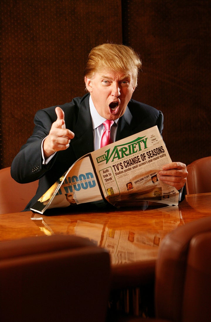 Donald Trump photographed in his boardroom at Trump Tower on 5th Avenue on June 17, 2004 in New York City.