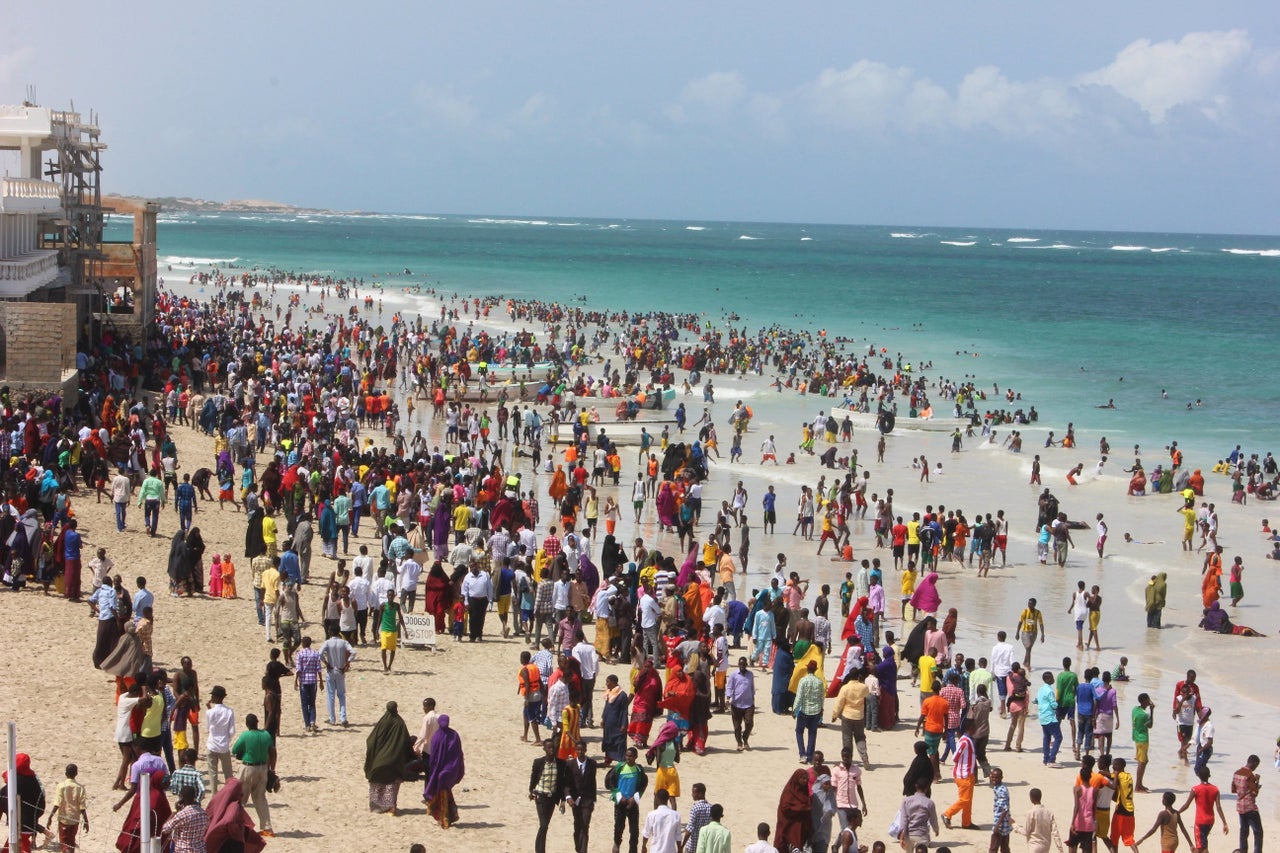 Everyone's at Liddo Beach today for Eid. Here's a bird's eye view.