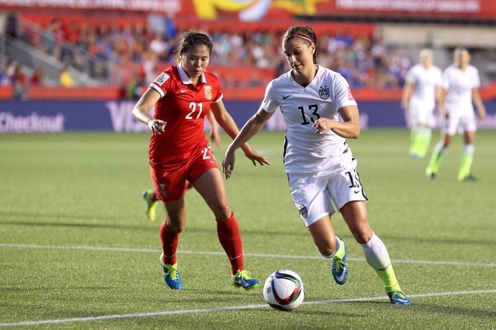 Morgan during the U.S.'s match against China in the 2015 FIFA's Women's World Cup quarterfinal match. 