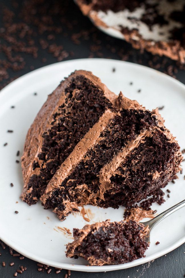 Simple Chocolate Cake With Whipped Chocolate Buttercream