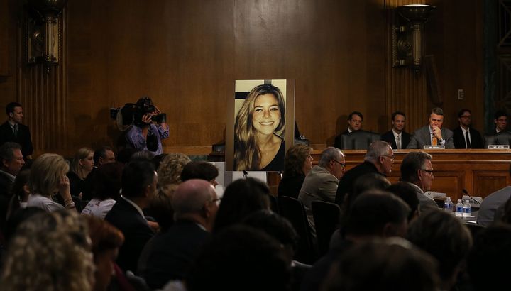  An image of Kate Steinle, a 32-year-old woman who was fatally shot earlier this month, was shown at Tuesday's hearing.
