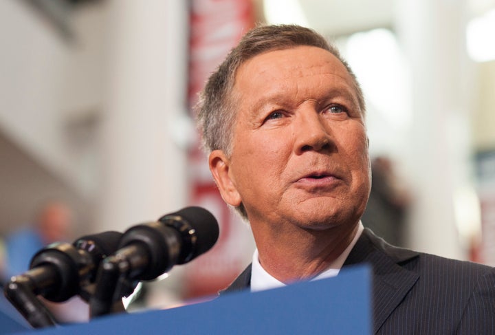 COLUMBUS, OHIO - JULY 21:
Ohio Governor John Kasich gives his speech announcing his 2016 Presidential candidacy at the Oh