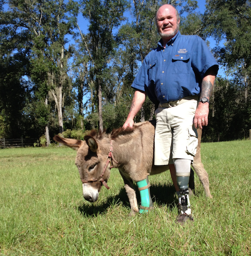 Ronnie Graves with his donkey, Luigi.