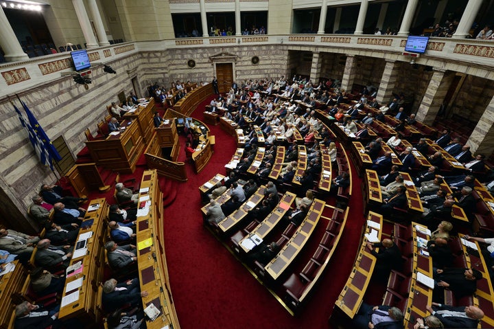 Alexis Tsipras addresses Greece's Parliament, July 23, 2015. 