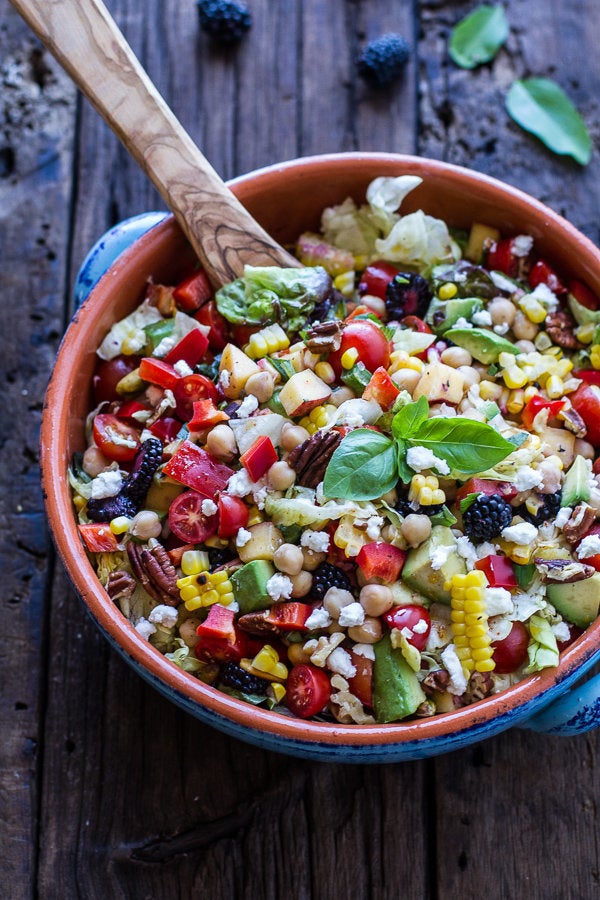 Easy Summer Herb Chickpea Chopped Salad With Goat Cheese