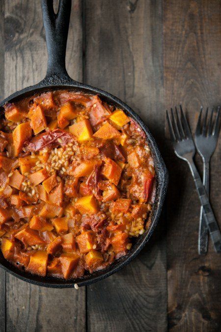 Get the Curried Butternut Squash and Brown Rice Skillet recipe from Naturally Ella