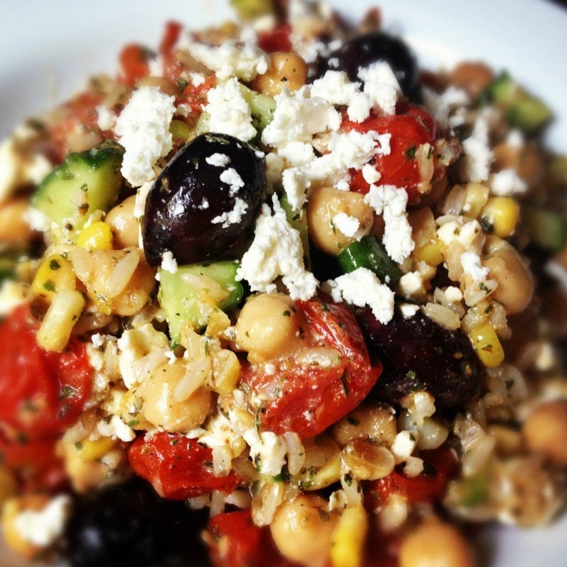 Get the Brown Rice Greek Salad recipe from The Lemon Bowl