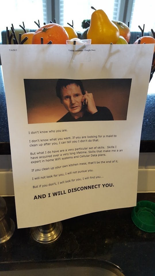 Dad Gives Teens Ultimatum With Taken Inspired Note Huffpost
